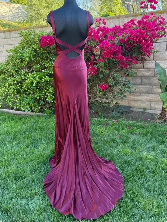 Vintage Y2K Maroon Red How to Lose a Guy in 10 Days Open Back Prom Dress Gown - Picture 2 of 6